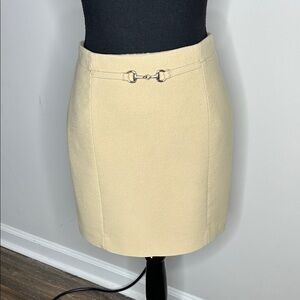 H&M Beige Pencil Skirt with Buckle Detail